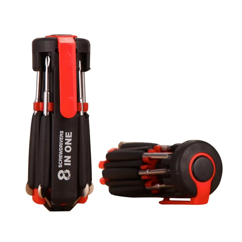 Tournevis 8-en-1 avec Lampe Torche LED