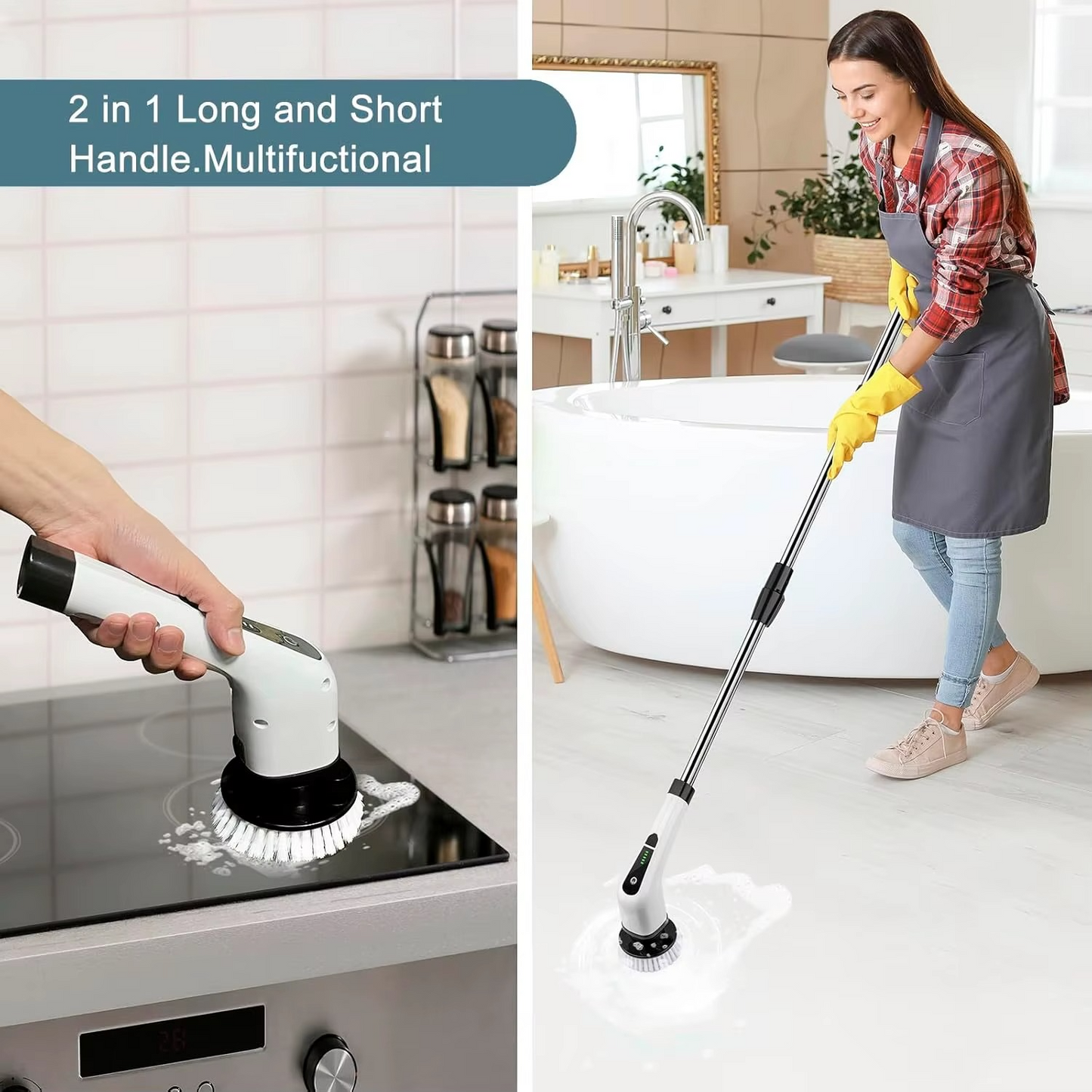 Brosse de Nettoyage Électrique à Long Manche
