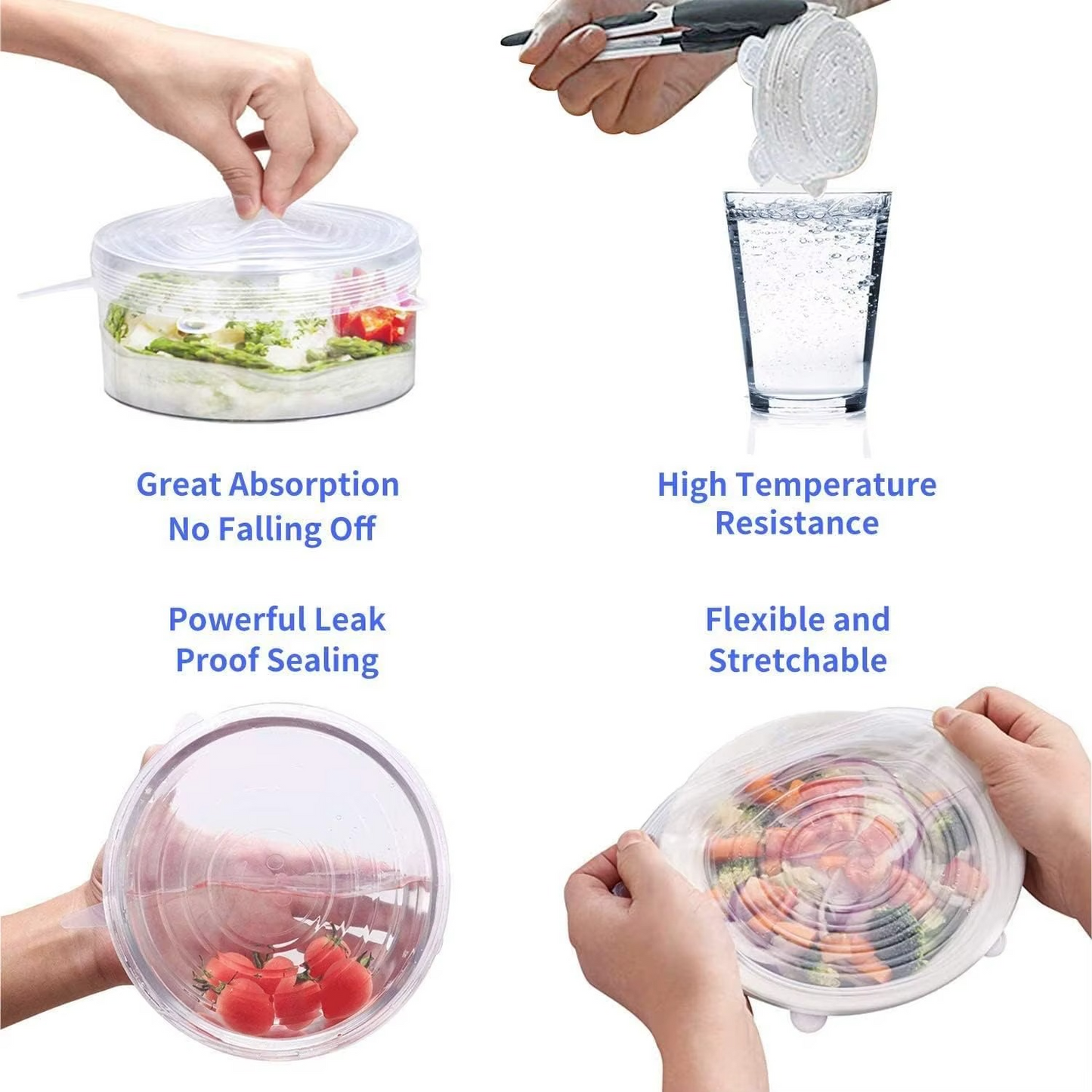 Couvercles Extensibles Réutilisables en Silicone