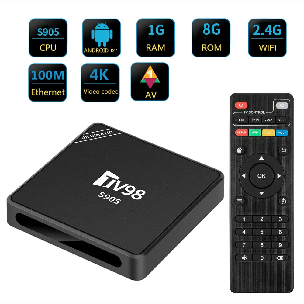 Boîtier TV Android TV98 - 8GB+128GB