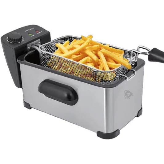 Hoffmans Friteuse électrique 3,0 L – 4 anneaux anti-brûlure